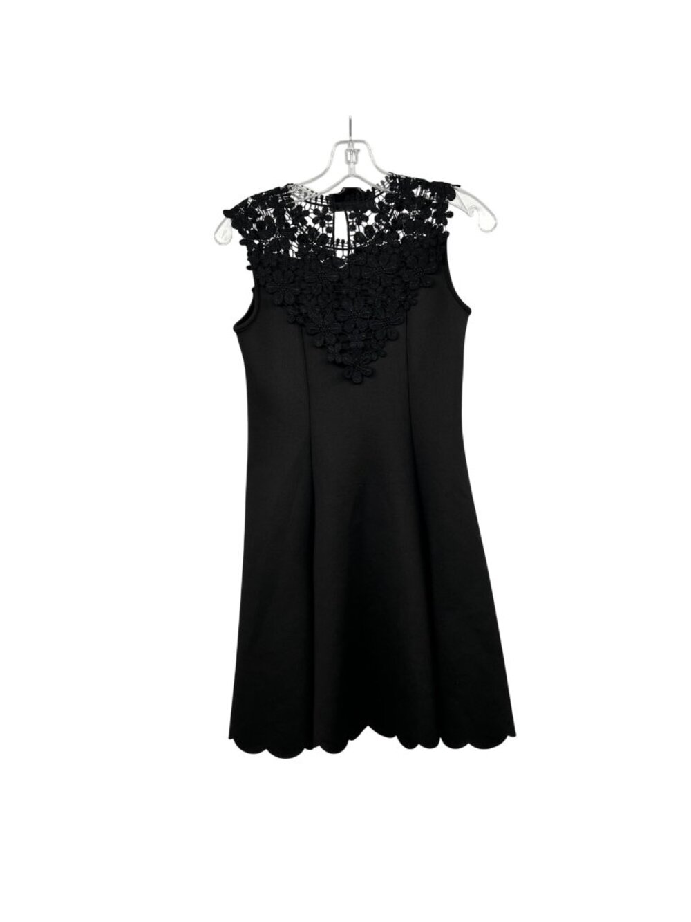 Zunie Womens Black A-Line Dress Sleeveless Embroidered Neck Cocktail Size 16